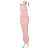Cross-Neck Halter Fitted Dress