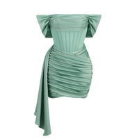 Corset Tube Top Satin Dress