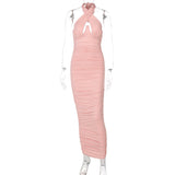 Cross-Neck Halter Fitted Dress